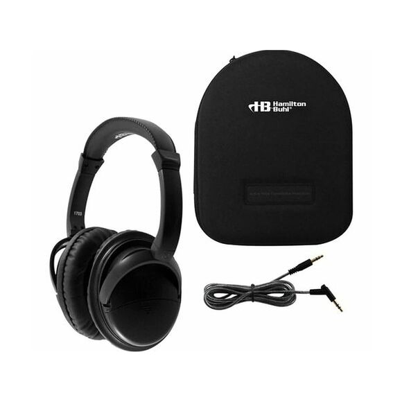 HamiltonBuhl Deluxe Active Noise-Cancelling Headphones with Case, Black - Picture 1 of 12